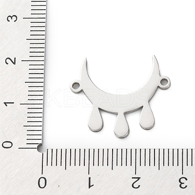 304 Stainless Steel Moon with Drop Links Connector Charms STAS-D202-11P-1