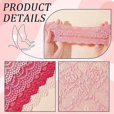 4 Yards 4 Colors Flower Wavy Edge Lace Trim OCOR-GF0002-59-1