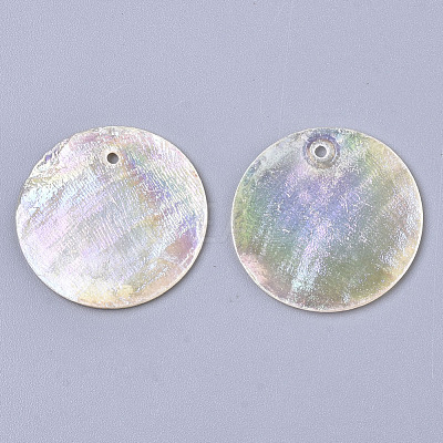 Natural Capiz Shell Pendants SHEL-R047-06-1
