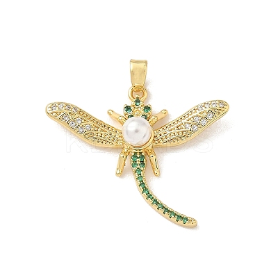 Brass Micro Pave Cubic Zirconia Pendants KK-F905-12G-01-1