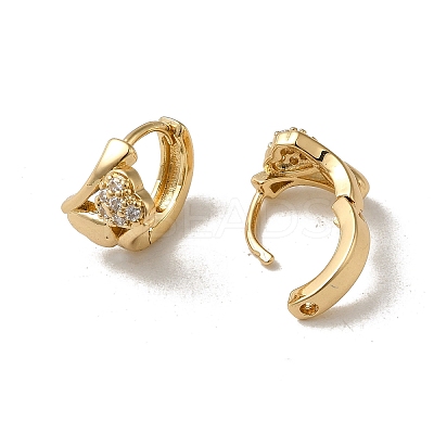 KC Gold Plated Brass Micro Pave Cubic Zirconia Hoop Earring EJEW-L271-01KCG-08-1