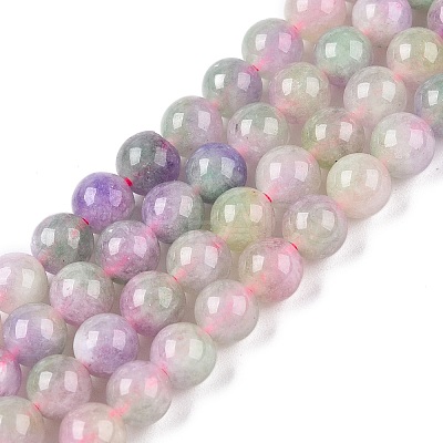 Dyed Natural White Jade Beads Strands G-T138-6mm-210-8-1