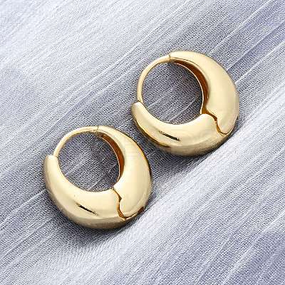 Rack Plating Brass Thick Hoop Earrings for Men Women EJEW-F288-06G-1