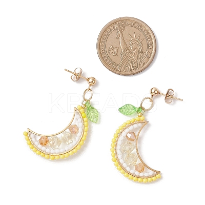 fruits Glass Stud Earrings EJEW-MZ00524-03-1