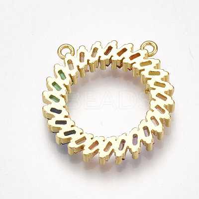 Brass Cubic Zirconia Pendants ZIRC-S061-71-1