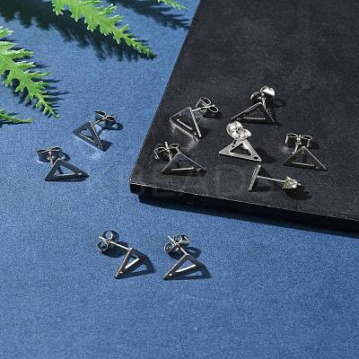 10Pcs 201 Stainless Steel Stud Earring Findings with Hole EJEW-FS0001-14A-1