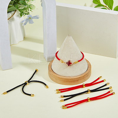 14Pcs 2 Colors Adjustable Round Polyester Braided Cord Slider Bracelet Makings FIND-HS0002-12-1