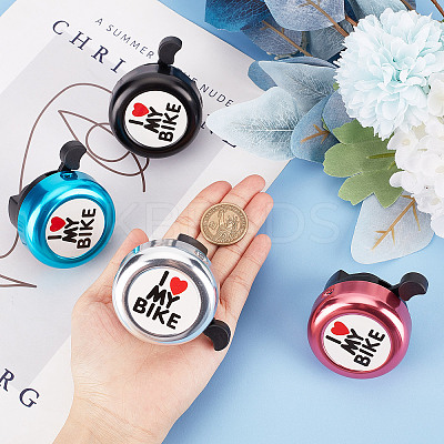 I Love My Bike Alloy Bicycle Bells FIND-WH0117-97B-1
