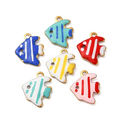 304 Stainless Steel Enamel Charms X-STAS-Q363-14F-G-1