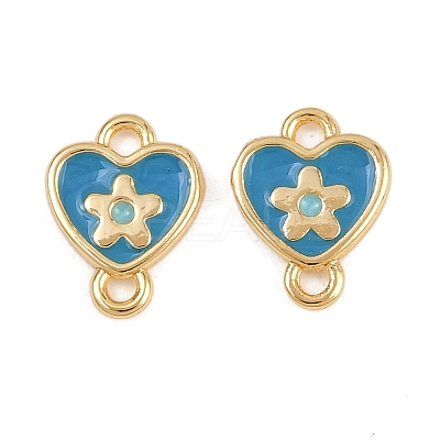 Brass Enamel Connector Charms KK-H078-03B-G01-1