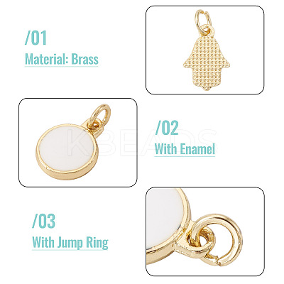 21Pcs 7 Styles Brass Enamel Charms KK-TA0003-19A-1