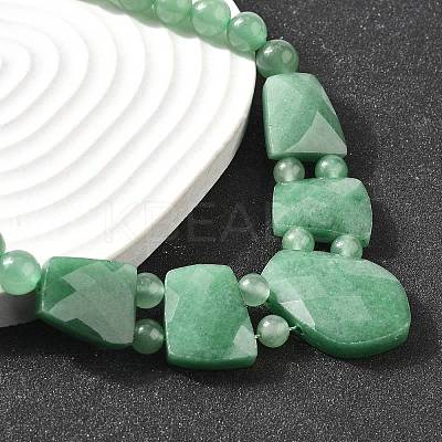 Natural Green Aventurine Faceted Bib Graduated Beaded Necklaces for Women NJEW-B128-01K-1