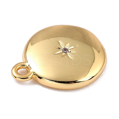 Brass Micro Pave Cubic Zirconia Charms ZIRC-I054-13G-03-1