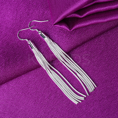 Brass Tassel Dangle Earrings FS-WG3DBF1-01-1