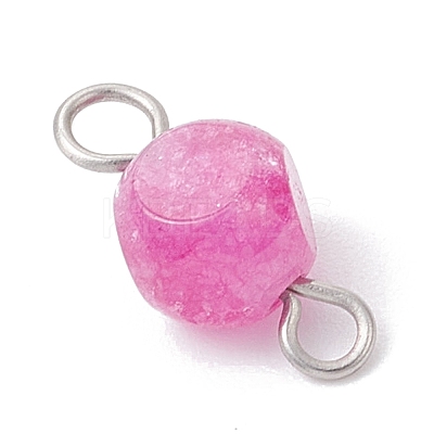 Natural Colorful Tourmaline Dice Connector Charms PALLOY-JF04323-01-1