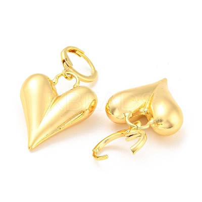 Rack Plating Brass Heart Dangle Leverback Earrings EJEW-A028-22G-1