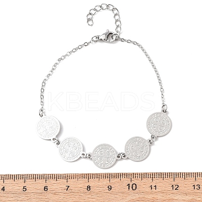 Religion 304 Stainless Steel Link Bracelets for Women BJEW-F524-03P-1