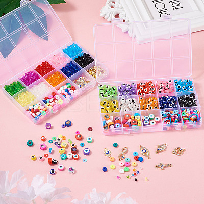 DIY Evil Eye Jewelry Making Finding Kit DIY-TA0003-71-1