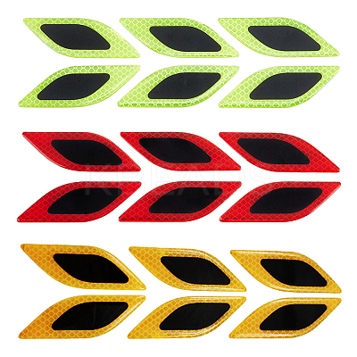 3 Sets 3 Colors Leaf Shape Resin Car Door Protector Anti-collision Strip Sticker STIC-FH0001-15A-1