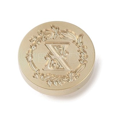 Golden Tone Wax Seal Brass Stamp Head DIY-B079-01G-Z-1