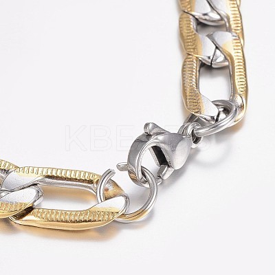 Men's 304 Stainless Steel Figaro Chain Bracelets BJEW-I238-11A-1