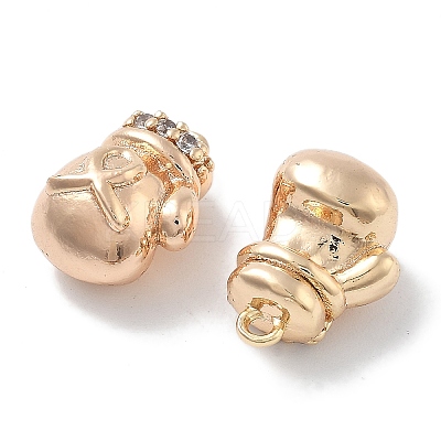 Brass Micro Pave Cubic Zirconia Charms KK-M102-55G-1