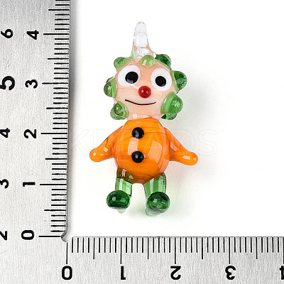 Handmade Lampwork Clown Figurine Pendants LAMP-T025-09C-1