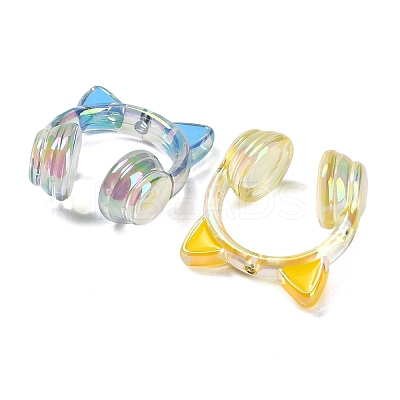 UV Plating Transparent Acrylic Enamel Beads AC-CBAD9B6-09-1
