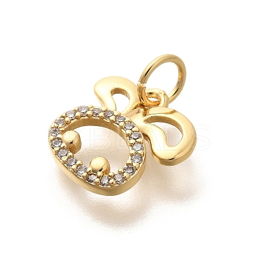 Rack Plating Brass Micro Pave Cubic Zirconia Pendants KK-H508-28G-02-1