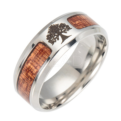 Non-Tarnish Stainless Steel Wide Band Finger Rings RJEW-T005-12-12-1