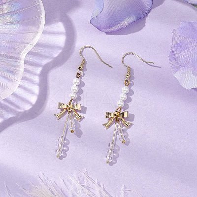 Shell Pearl Dangle Earrings EJEW-JE05980-1