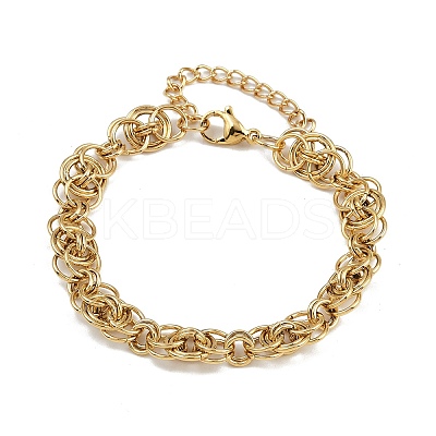 304 Stainless Steel Mesh Chain Bracelets for Women BJEW-Z143-17G-1