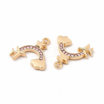Rack Plating Eco-friendly Alloy Rhinestone Pendants FIND-A025-17G-01-1
