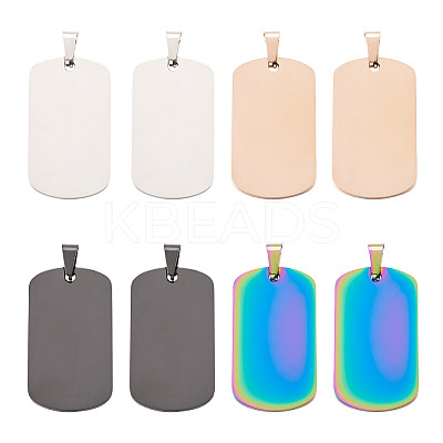 16pcs 4 Colors 304 Stainless Steel Pendants STAS-CW0001-09-1
