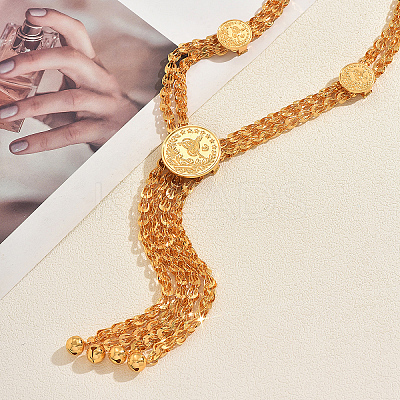 Alloy Layered Tassel Y-Shaped Necklaces for Formal Occasions YI4513-1