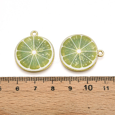 Light Gold Alloy Enamel Pendants ENAM-S126-127-1