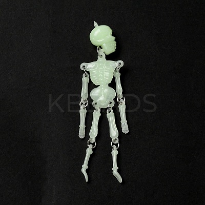 Halloween Luminous PVC Skeleton Pendants HJEW-B007-01-1