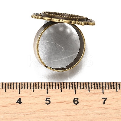 Vintage Adjustable Iron Finger Ring Components Alloy Cabochon Bezel Settings PALLOY-Q300-09AB-NR-1