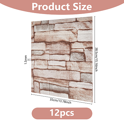 XPE Foam 3D Anticollision Wall Stickers Brick Pattern Stickers DIY-WH0591-086A-1