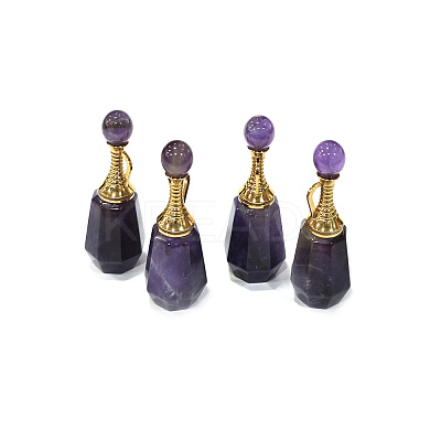 Faceted Natural Amethyst Pendants G-H252-A03-1
