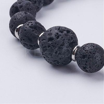 Natural Lava Rock Beads Stretch Bracelets BJEW-JB02852-1