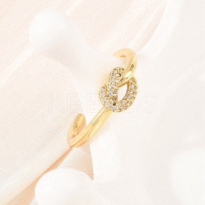 Brass Micro Pave Cubic Zirconia Finger Rings RJEW-C153-01G-02-1