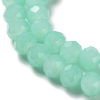 Baking Paint Imitation Jade Glass Bead Strands LS-DGLA-A034-J6MM-A22-1