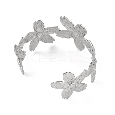 304 Stainless Steel Cuff Bangles for Women BJEW-G729-05P-1
