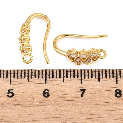 Brass Rhinestone Earring Hooks KK-C261-01E-G-1