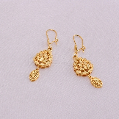 Teardrop Brass Pendant Necklace & Hoop Earrings & Finger Ring for Women FS-WGC4231-01-1