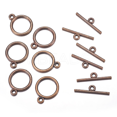 Tibetan Style Toggle Clasps TIBEP-A12208-R-FF-1