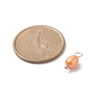 Dyed Natural Cultured Freshwater Pearl Rice Charms PALLOY-JF01948-02-1