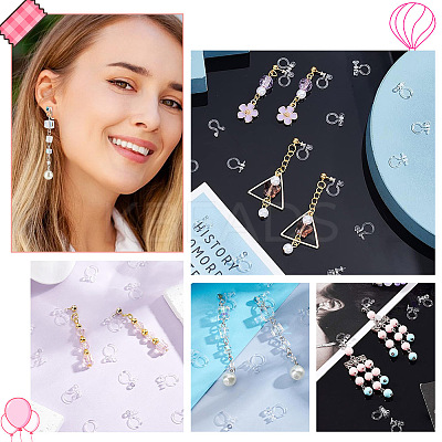 80Pcs 4 Styles Plastic Clip-on Earring Findings KY-AR0001-29-1