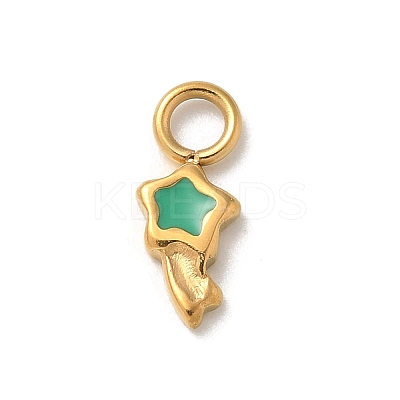 Ion Plating(IP) 304 Stainless Steel Enamel Charms STAS-G351-06G-1